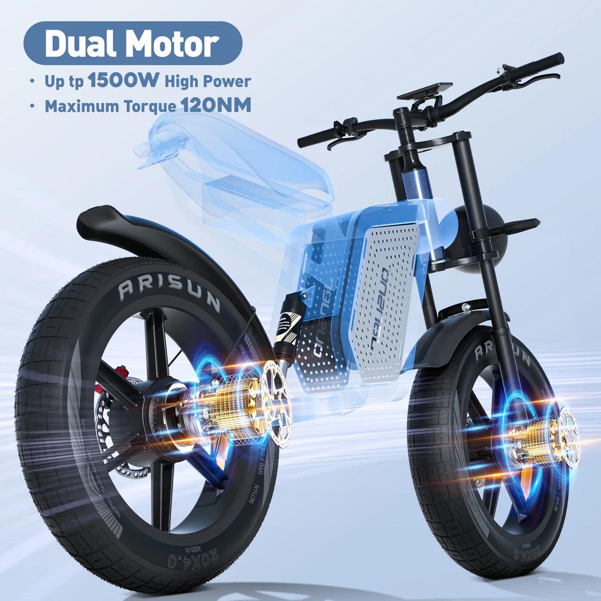 JANSNO X60 Dual Motor Electric Bike - Pogo Cycles