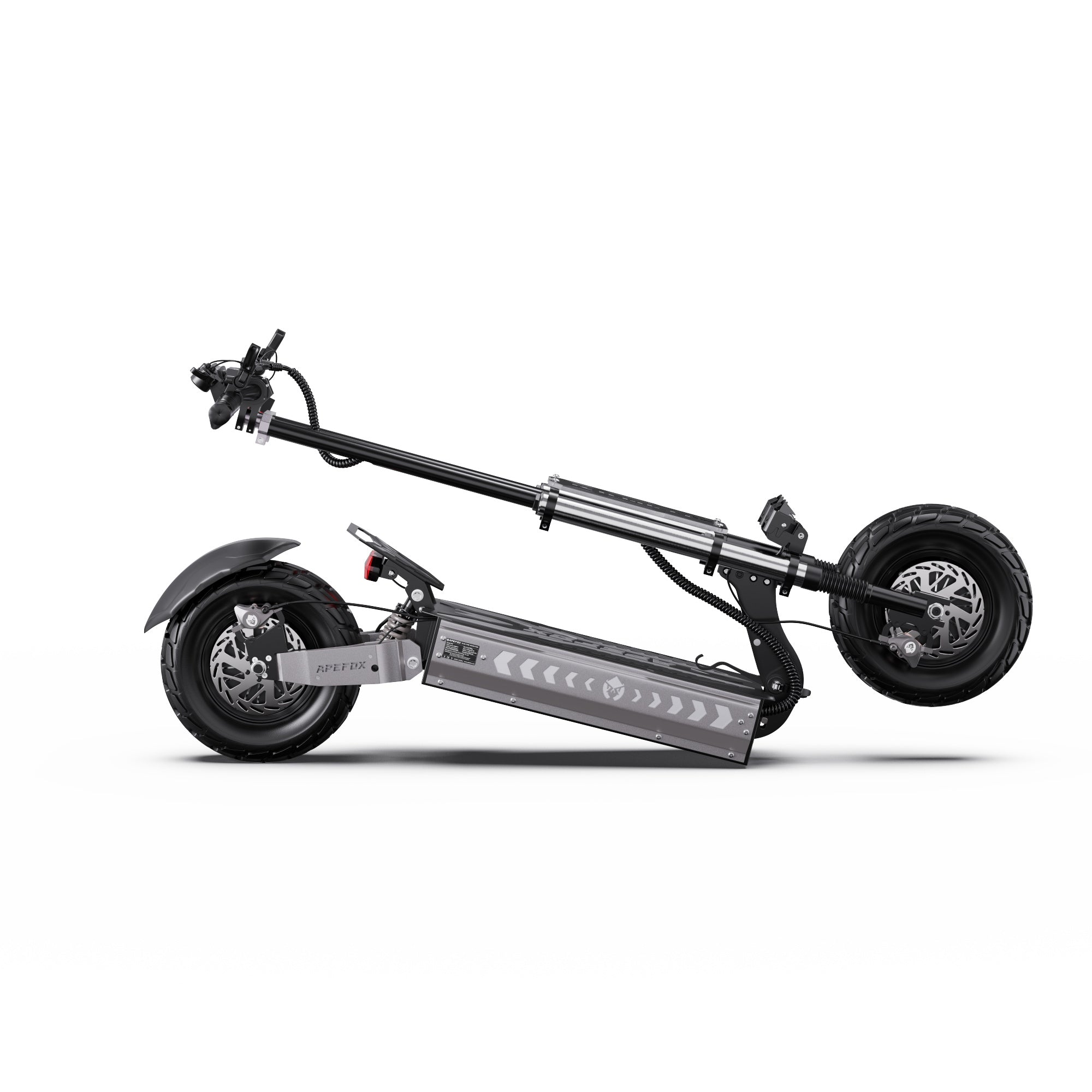APEFOX T90 Dual Drive Electric Scooter in black - folded view on a white background