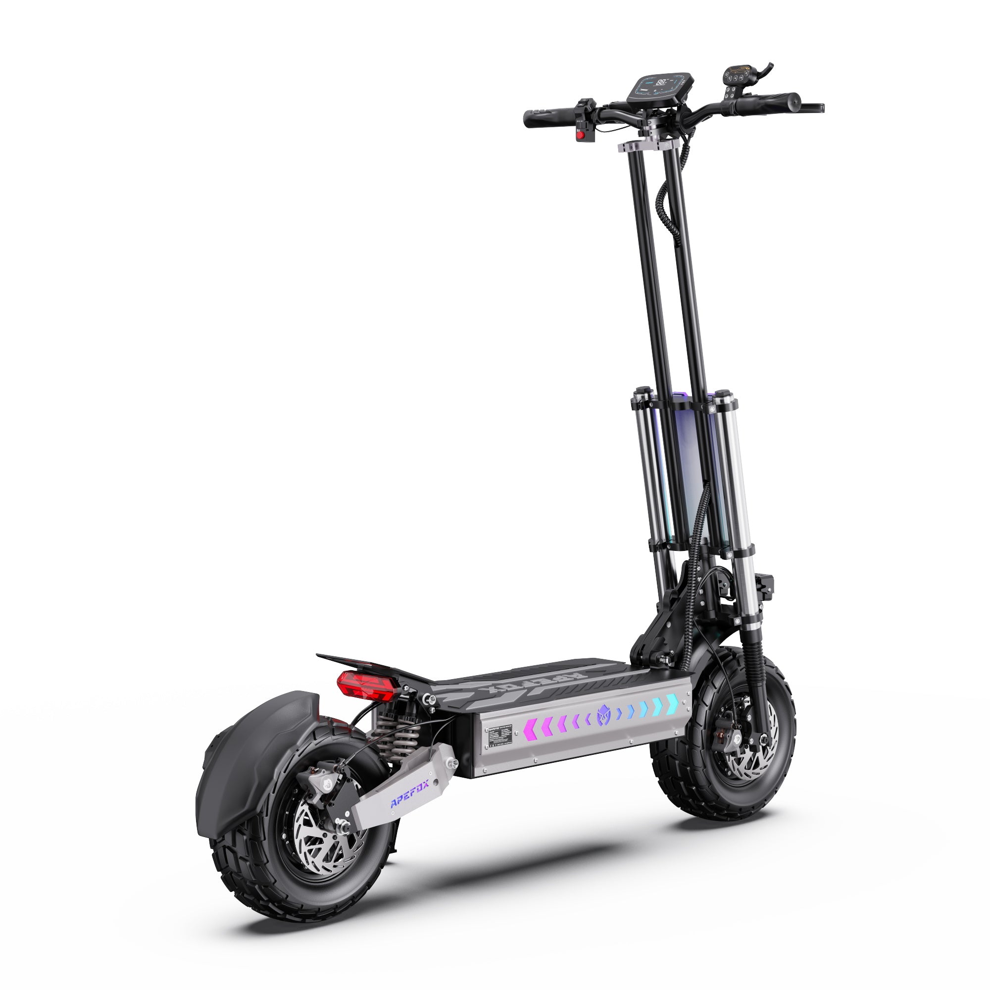 APEFOX T90 Dual Drive Electric Scooter - back view on a white background
