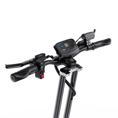 APEFOX T90 Dual Drive Electric Motorcycle handlebar with control panel on a white background