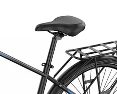 Black DUOTTS C29 Lite Electric Bike seat and rear rack on a white background