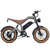 Modern DYU M20 All-Terrain Long-Range Electric Bike with brown seat on a white background