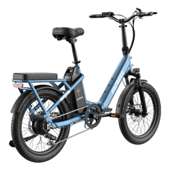 Fafrees F20 Flex Step-Through Folding E-Bike on a white background on blue in right back side
