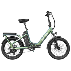 Fafrees F20 Flex Step-Through Folding E-Bike in Misty Green on a white background