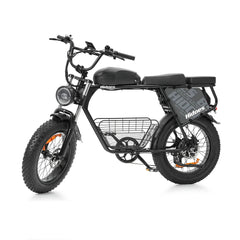 Black Hidoes B9 electric bike with a basket on a white background
