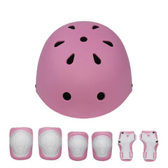 Pink Hoverboard Kids Stylish Classic Helmet and matching knee and elbow pads on a white background - Pogo Cycles, Ireland