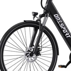 Black ONESPORT OT12 Urban Electric Motorcycle with 'ONESPORT' branding on a white background