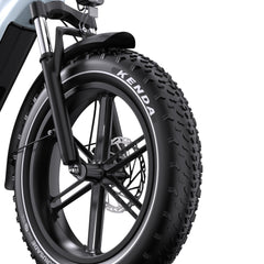 Close-up of a Onesport OT08 bicycle wheel with Kenda tire on a white background