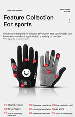 1 Pair Of All-finger Gloves Breathable Shock-proof Touch-screen Bike Gloves Spring And Summer Mountain Bike Road Riding Gloves