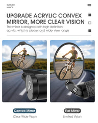 WEST BIKING Bicycle Rearview Mirror Universal Adjustable Convex Mirrors Rotate Handlebar End Mirror MTB Road Bike Accessories