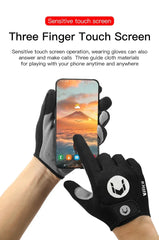 A Pair Of All-finger Gloves Breathable Shock-proof Touch-screen Bike Gloves Spring And Summer Mountain Bike Road Riding Gloves