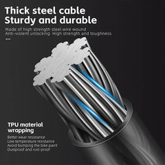 WEST BIKING Antifreezing Bicycle Cable Lock Portable Anti-Theft Bike Wire Lock With 2 Keys E-Bike Scooter Motorcycle Safety Lock