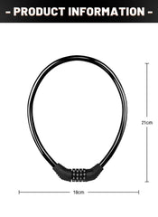 Bike Lock Mountain Bike Portable Security 4-digit Code Bike Lock for Bicycle Motorcycle Scooter