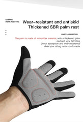 A Pair Of All-finger Gloves Breathable Shock-proof Touch-screen Bike Gloves Spring And Summer Mountain Bike Road Riding Gloves