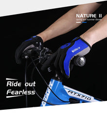 1 Pair Of All-finger Gloves Breathable Shock-proof Touch-screen Bike Gloves Spring And Summer Mountain Bike Road Riding Gloves