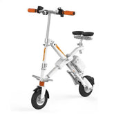 Airwheel E6 folding electric bike white side view with orange handle grips