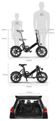 Fiido D3 Pro electric bike black side view with folding design and car trunk storage