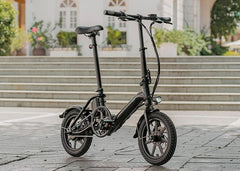 Fiido D3 Pro electric bike black side view with mudguard and headlight outdoors