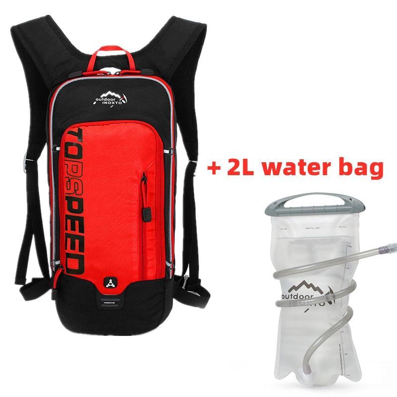 INOXTO 6L Cycling Bag Men's Women Riding Waterproof Breathable Bicycle - Red Backpack with 2 L water bag - Pogo Cycles