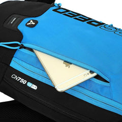 Zip view of INOXTO 6L Cycling Bag Men's Women Riding Waterproof Breathable Bicycle - Blue Backpack - Pogo Cycles