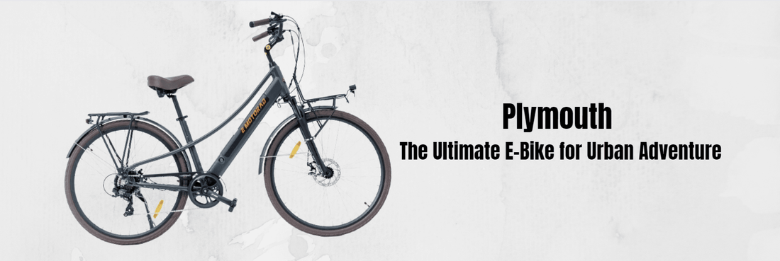EMotorad Plymouth electric bike, matte black, side view, urban adventure design