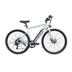 White bicycle with 'Avaka' branding on a white background