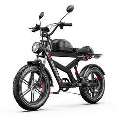 DUOTTS F20 Upgraded Electric Bike in black with red accents on a white background
