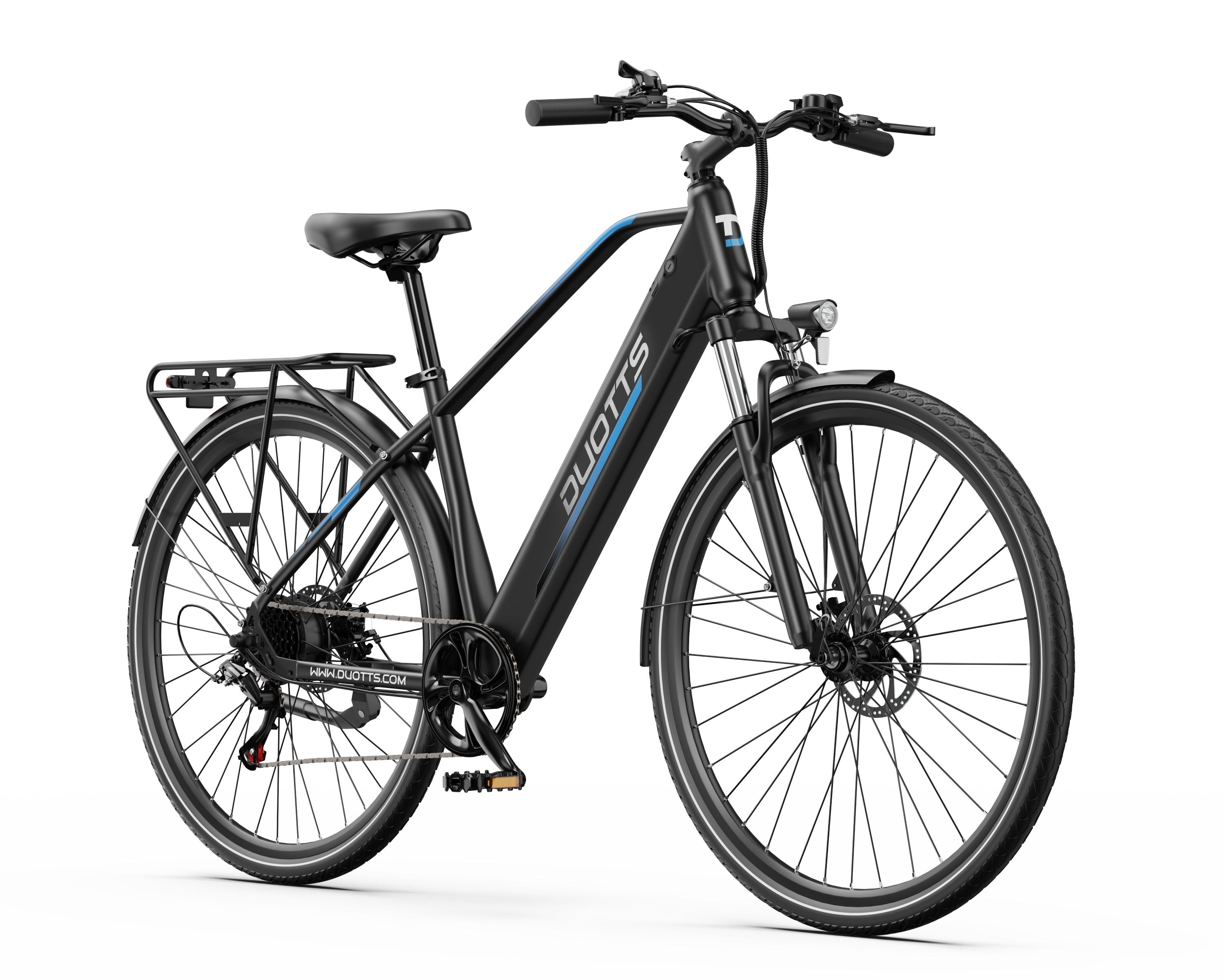 Black DUOTTS C29 Lite Electric Bike with brand logo on a white background