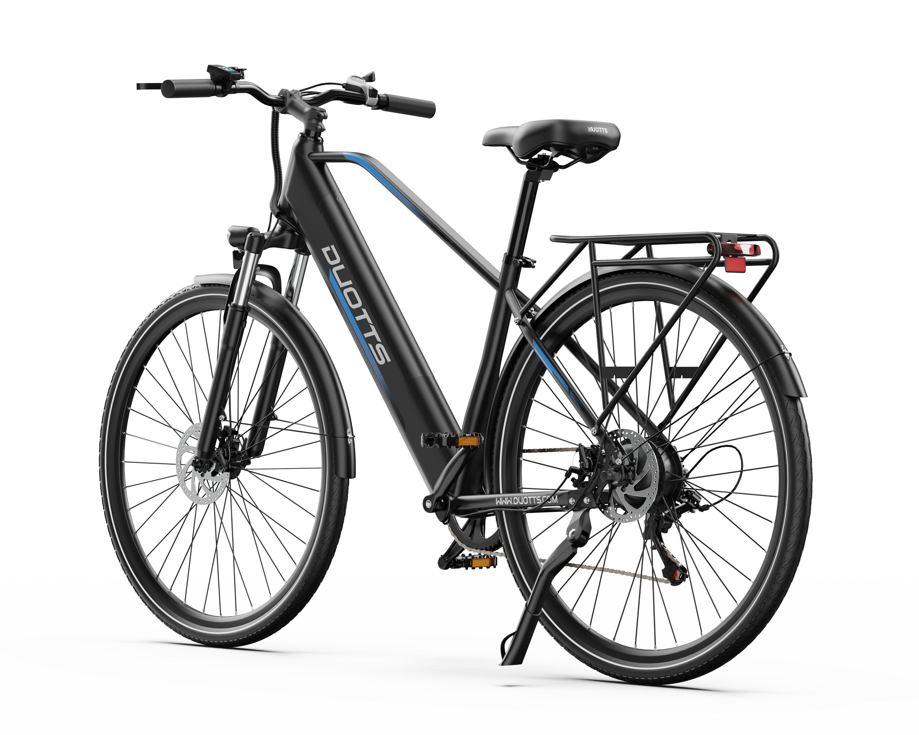 Black DUOTTS C29 Lite Electric bicycle with brand logo on a white background