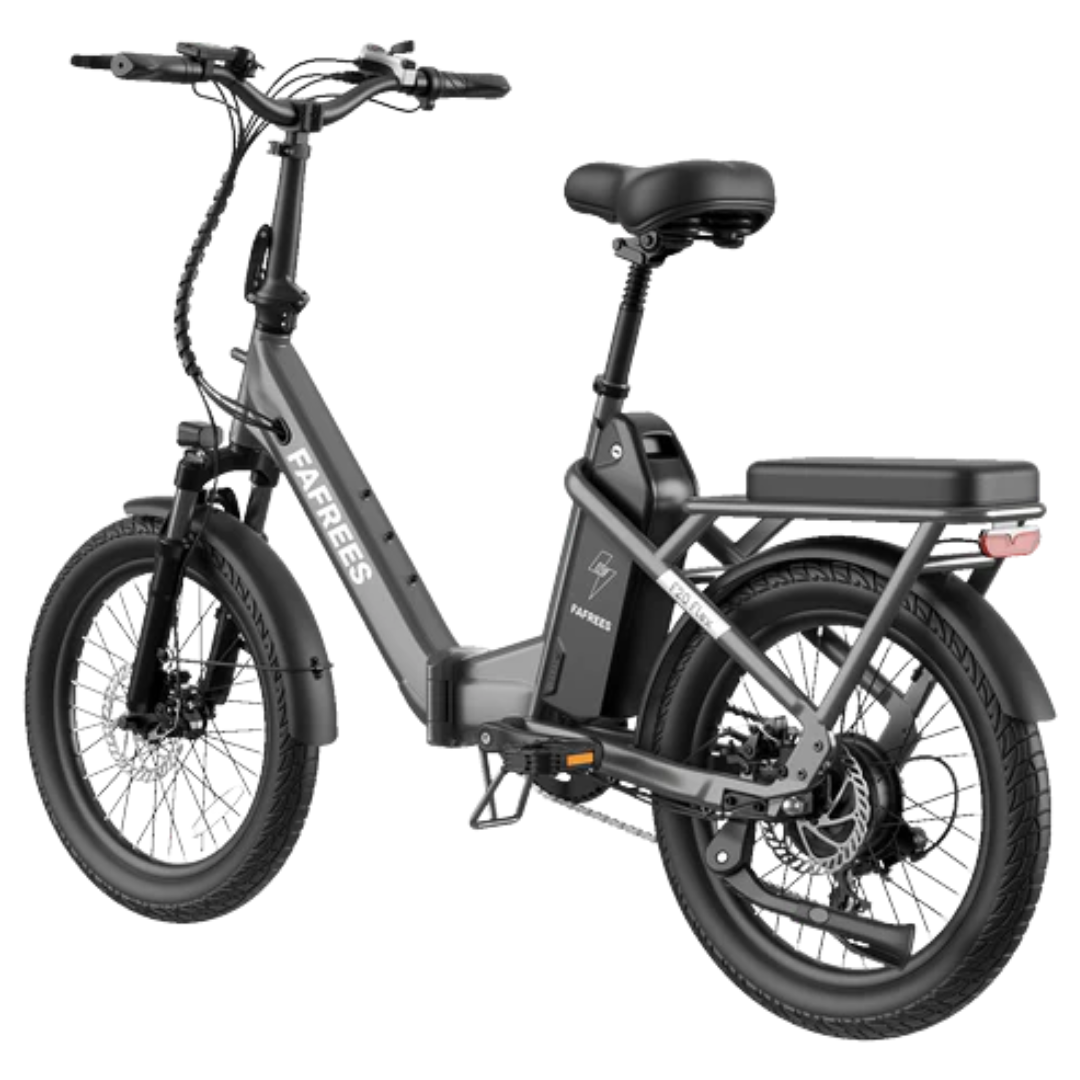 Fafrees F20 Flex Step-Through Folding E-Bicycle with 'FAFREES' branding on a white background