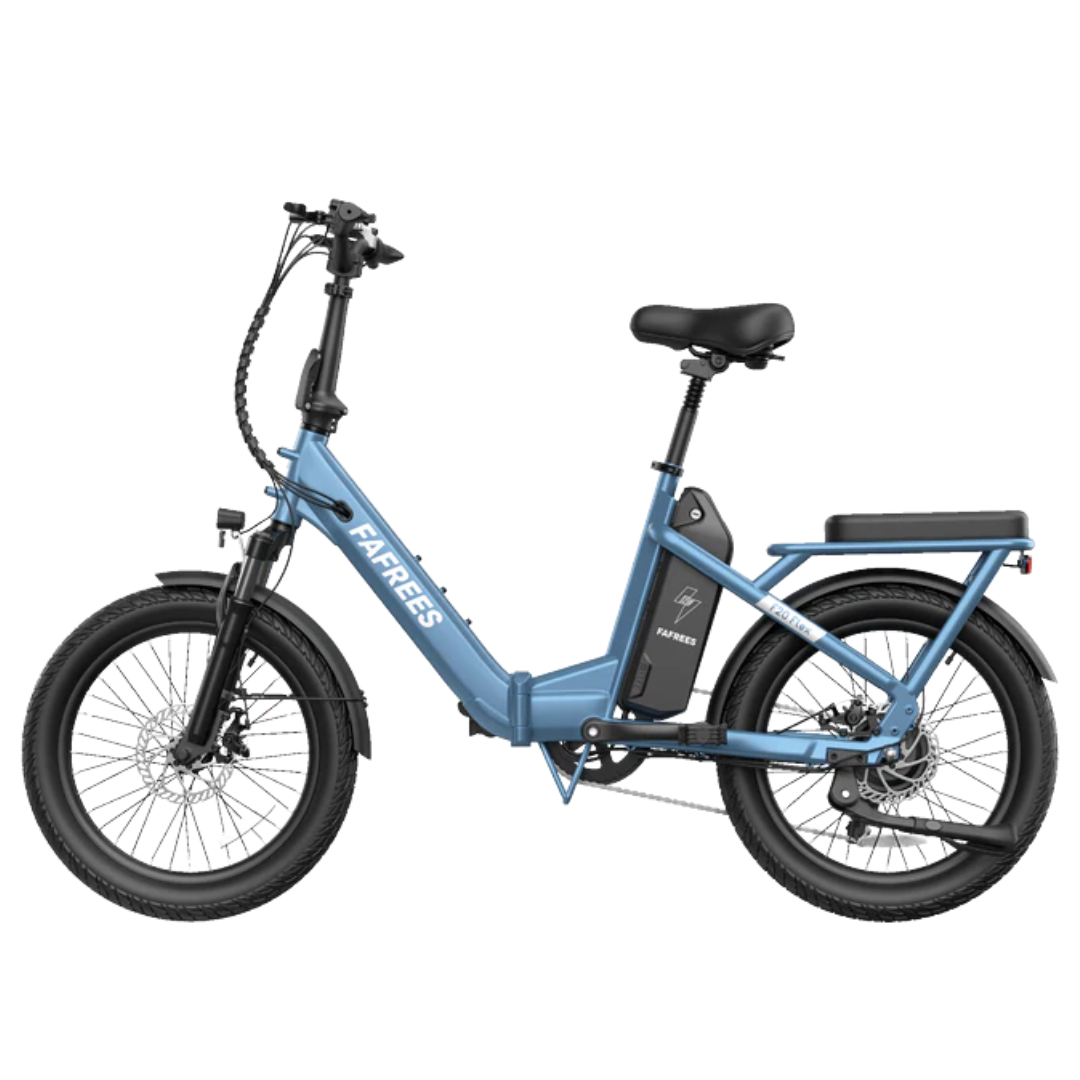 Fafrees F20 Flex Step-Through Folding E-Bike branding on a white background