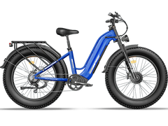Freesky Ranger M-540 Dual-Motor Step-Thru Ebike in Blue electric bike on a white background