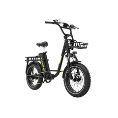 KOOLUX X7 Cargo Electric Bike in black with a basket on a white background
