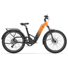 LANKELEISI KETT-8 Urban - Orange electric bicycle on a white background