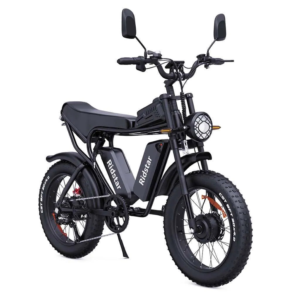 Ridstar Q20 Pro Electric Cargo Bike with 'Ridstar' branding on a white background - Black