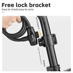 WEST BIKING Antifreezing Bicycle Cable Lock Portable Anti-Theft Bike Wire Lock With 2 Keys E-Bike Scooter Motorcycle Safety Lock