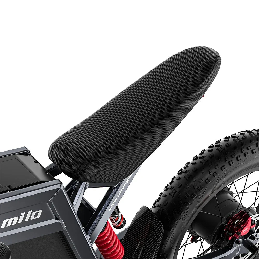 Close-up of a bicycle seat on a white background