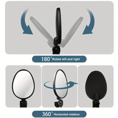 2PCS Bicycle Rearview Mirror 360 Degree Adjustable Rotatable Universal Cycling Handlebar Rear View Mirrors for MTB Road Bike