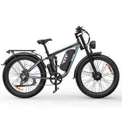 Black YVY C26 Max Electric bike on a white background