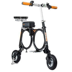 Airwheel E3 folding electric bike black side view with orange handle grips