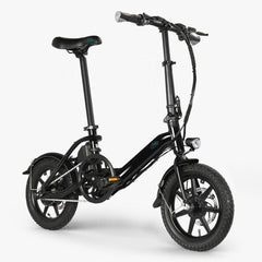 Fiido D3 Pro electric bike in black with mudguard and headlight, side view