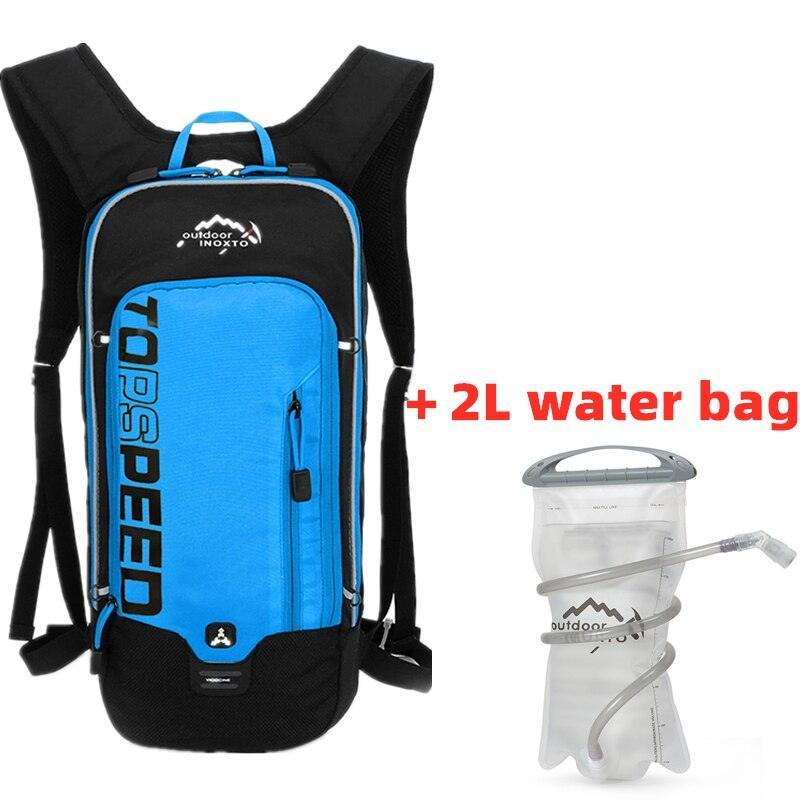 INOXTO 6L Cycling Bag Men's Women Riding Waterproof Breathable Bicycle - Blue Backpack with 2L water bag- Pogo Cycles