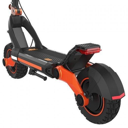 Kukirin Kugoo G3 electric scooter in black and orange, rear side view