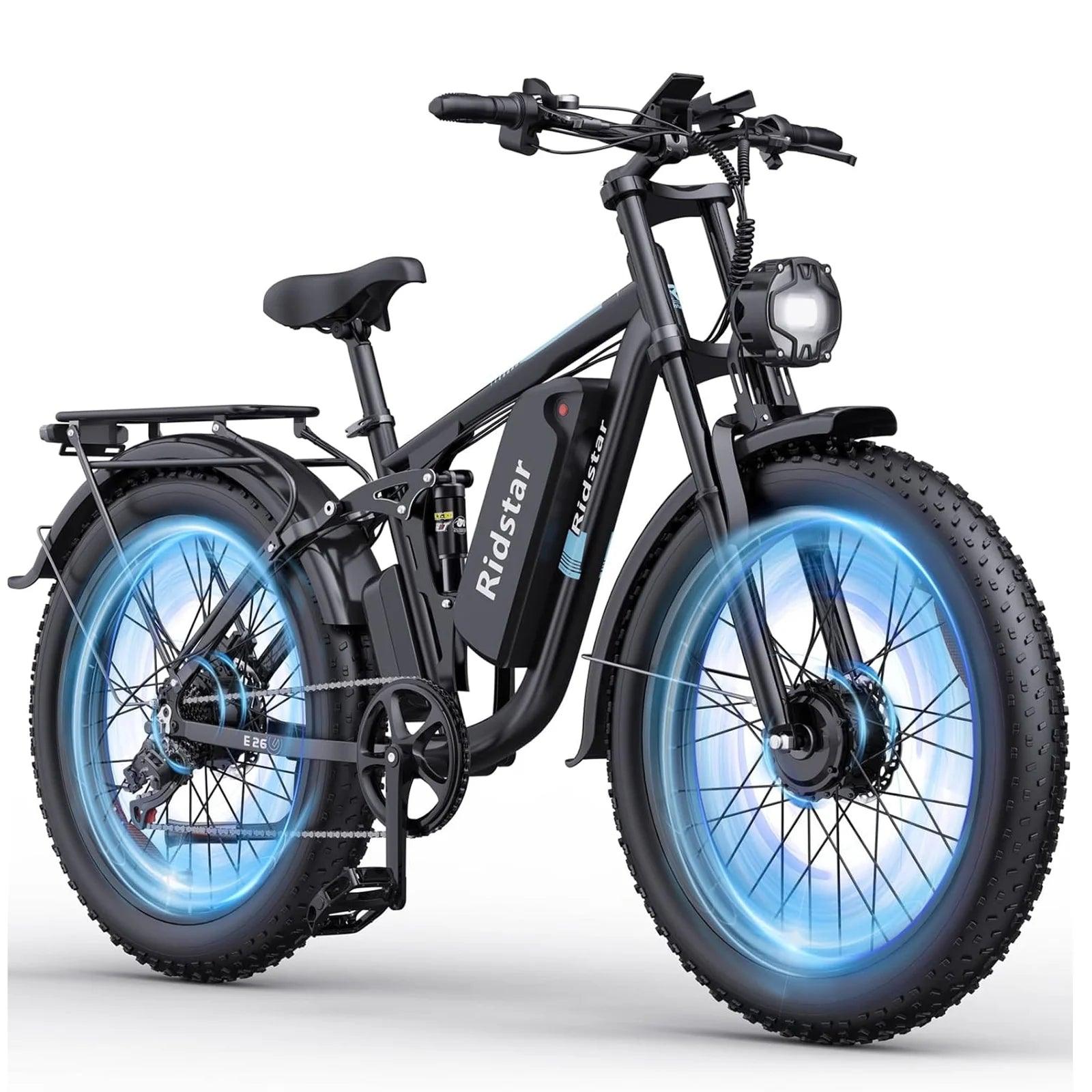 Ridstar E26 PRO Electric bike - right side wheel view  in white background- Pogo Cycles