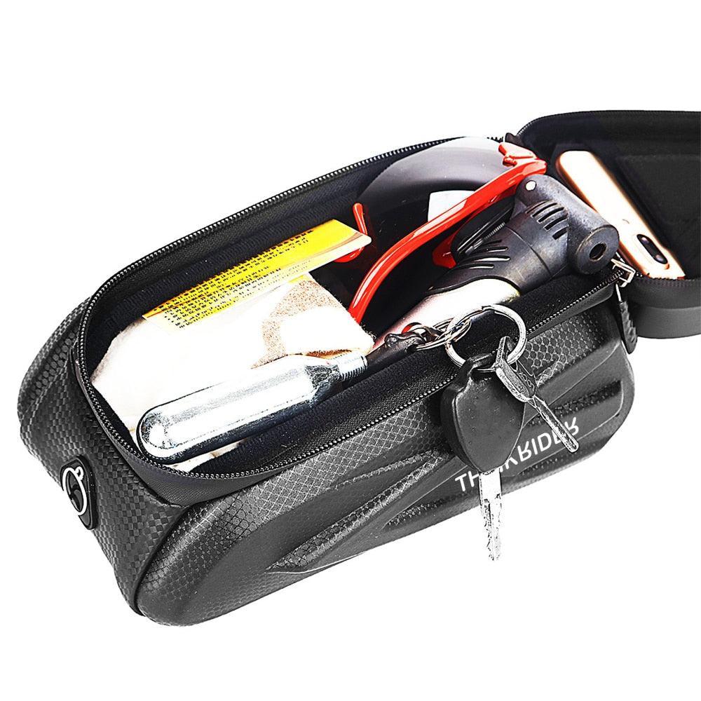 ThinkRider Bike Bag 2L Frame Front Tube Cycling Bag Bicycle Waterproof Phone Case Holder 7 Inches Touchscreen Bag Accessories - Pogo Cycles