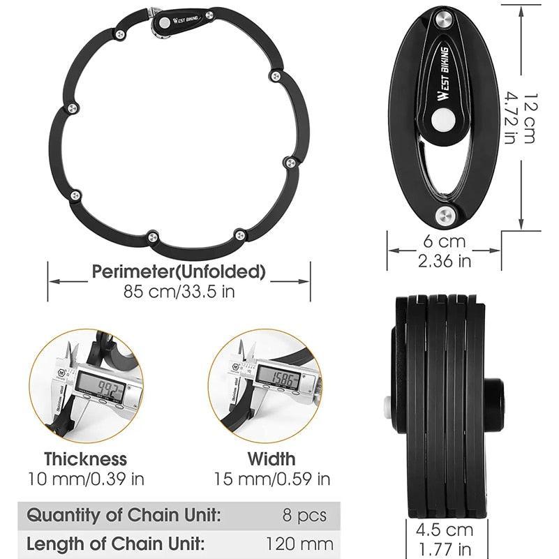 WEST BIKING Bike Foldable Password Lock - Pogo Cycles