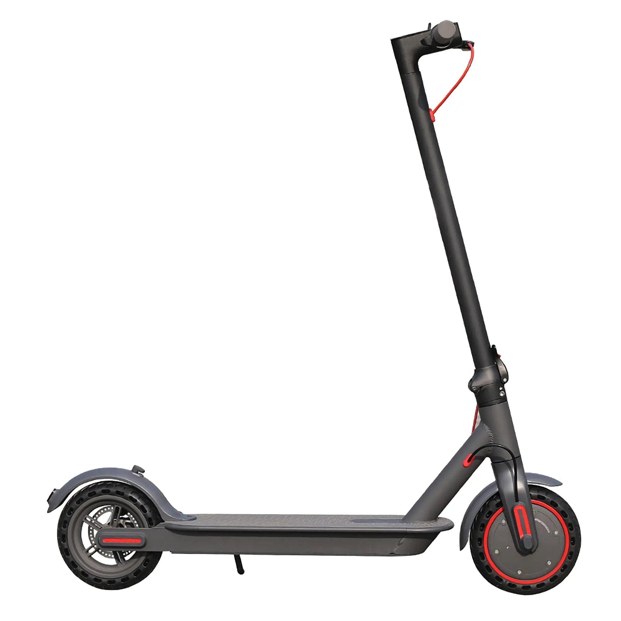 AOVOPRO S3 electric scooter in black, side view showing wheels, deck, and handlebars
