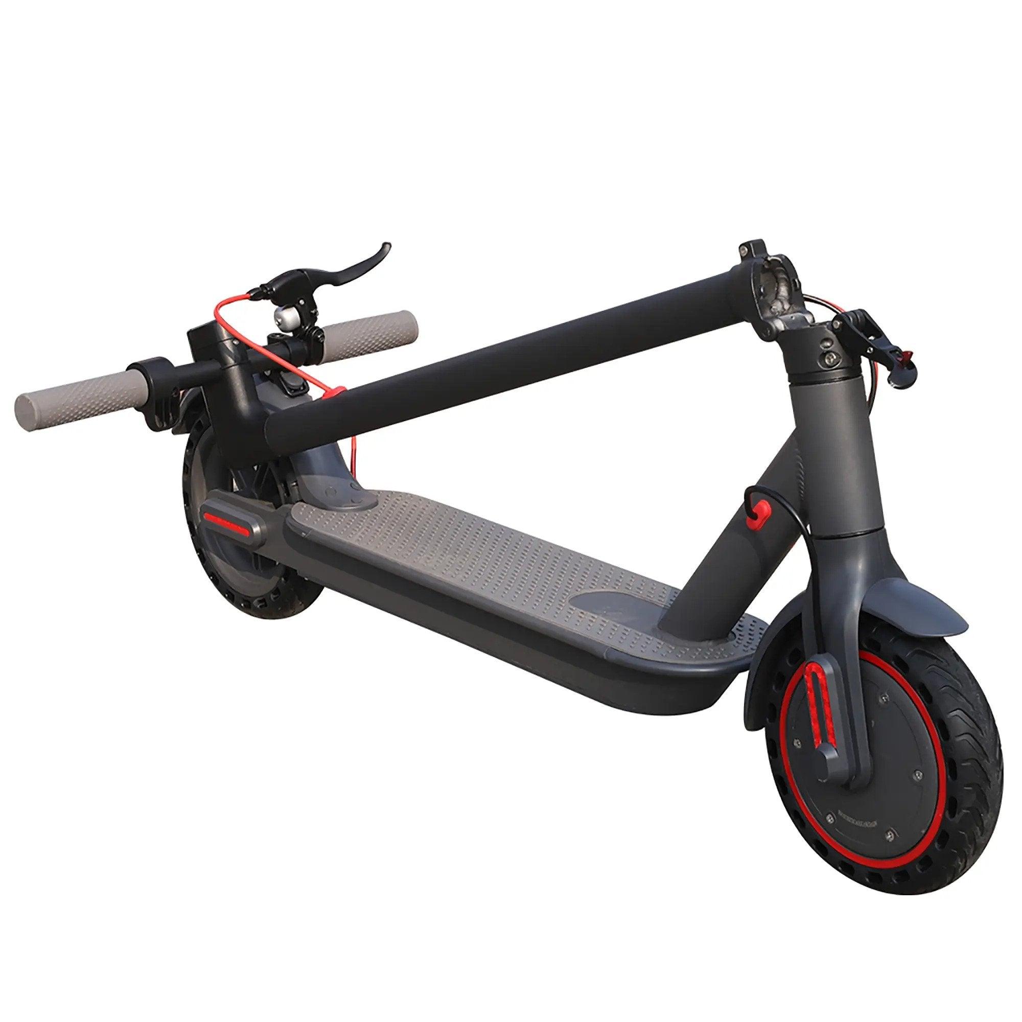 Aovopro S3 EW4 electric scooter in black and gray, folded, side angle view
